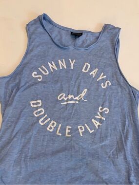 Sunny Days Blue Graphic Tank Top